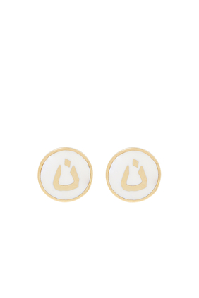 Letter Studs, 18k Yellow Gold